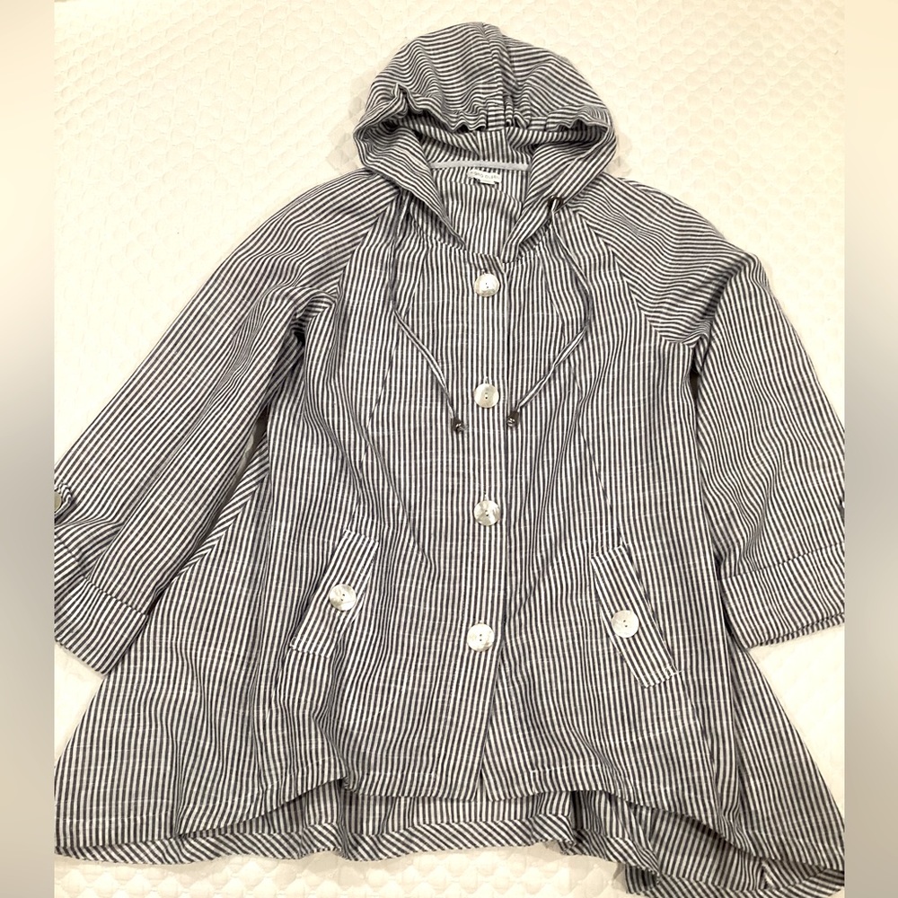 Sigrid Olsen Gray Striped Utility Jacket - Picture 7 of 11